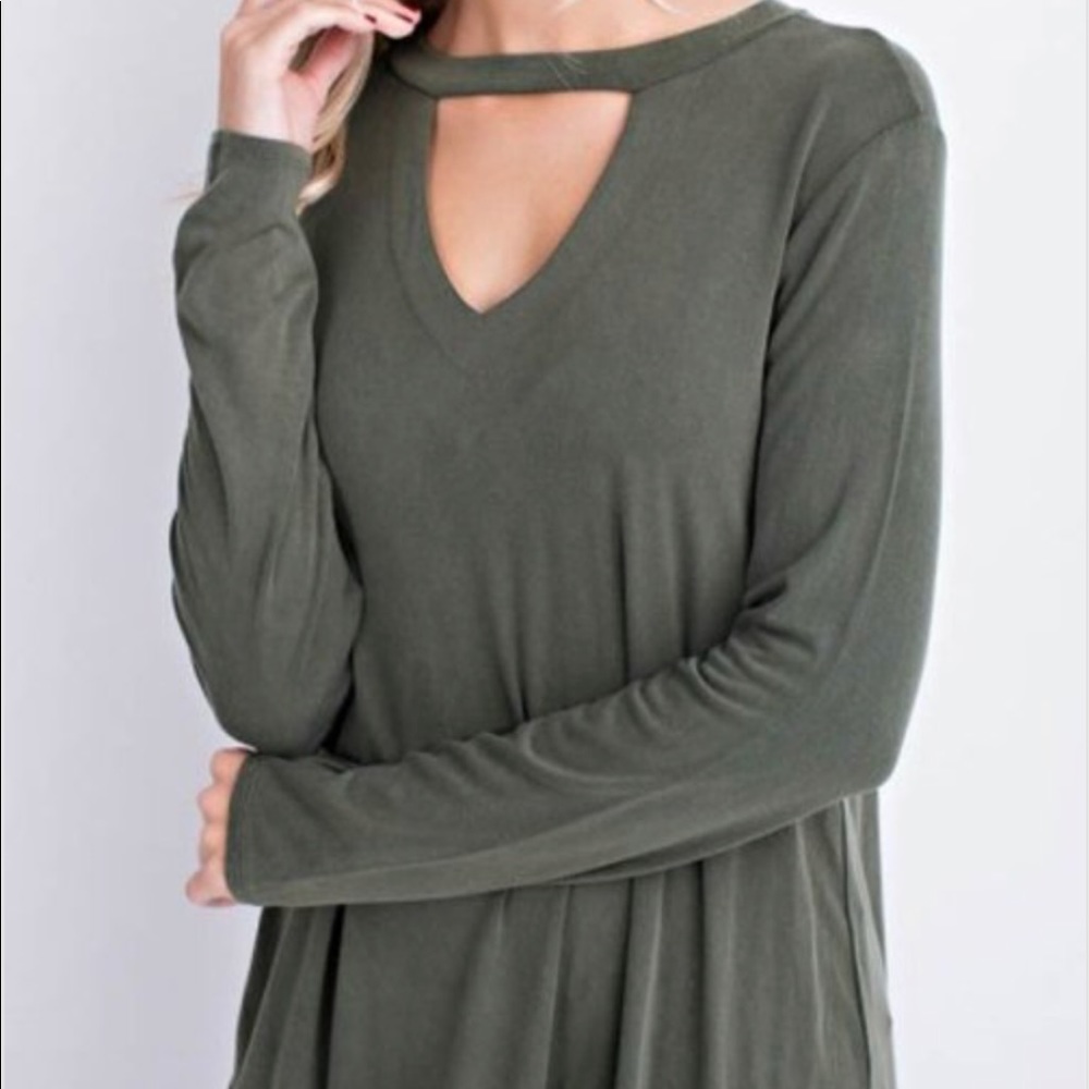 choker long sleeve - green